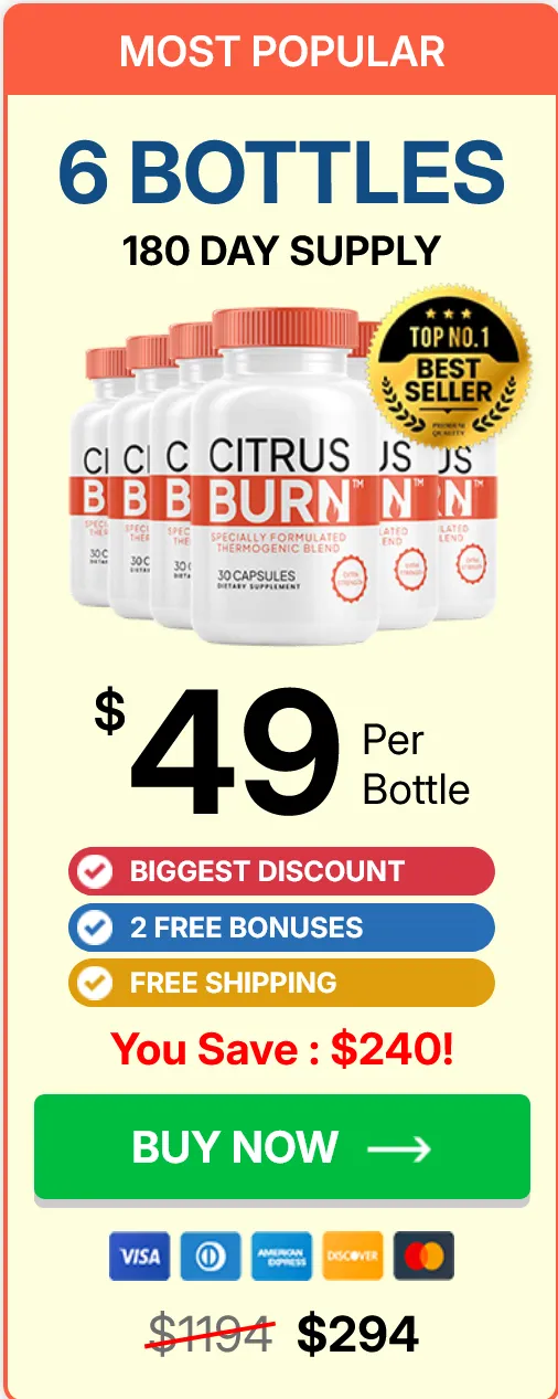 CitrusBurn 6-bottle basic pack for 180-day supply